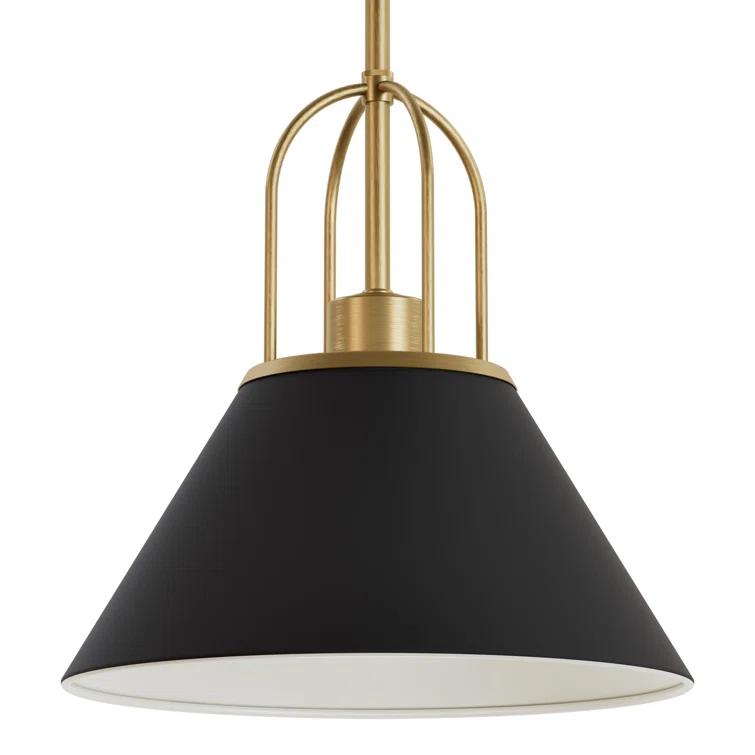 Jasmine Roth 1 - Light Flat Matte Black Cone Pendant