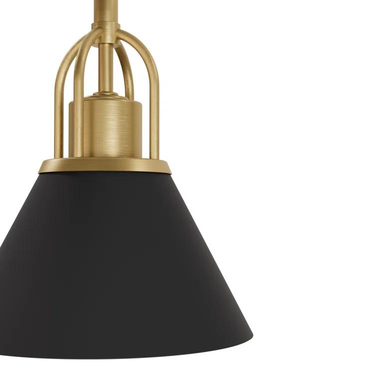 Jasmine Roth 1 - Light Flat Matte Black Cone Pendant