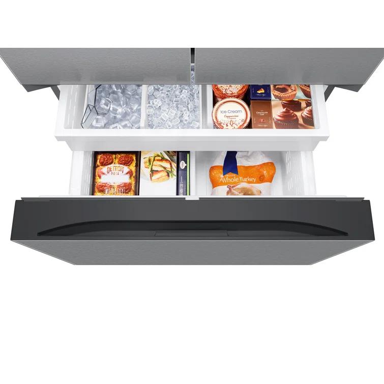 Samsung RF27CG5100SRAA 27 Cubic Feet Mega Capacity Counter Depth 3-Door French Door Refrigerator with Dual Auto Ice Maker