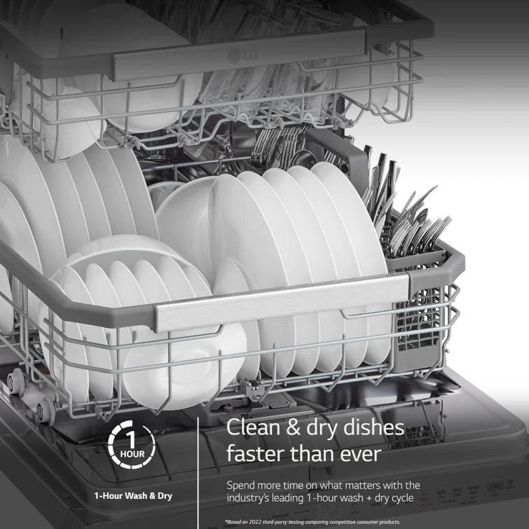 LG LG Smart Top Control Dishwasher with 1-Hour Wash & Dry, QuadWash® Pro, TrueSteam®, and Dynamic Heat Dry™ LDTH7972D