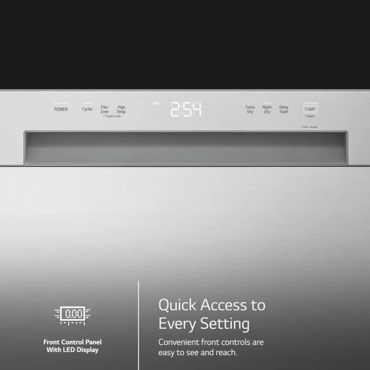 LG Front Control Dishwasher With Lodecibel Operation And Dynamic Dry