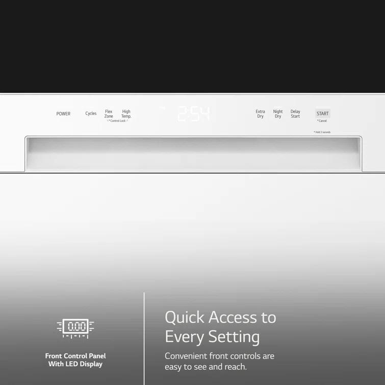 Front Control Dishwasher with LoDecibel Operation and Dynamic Dry
