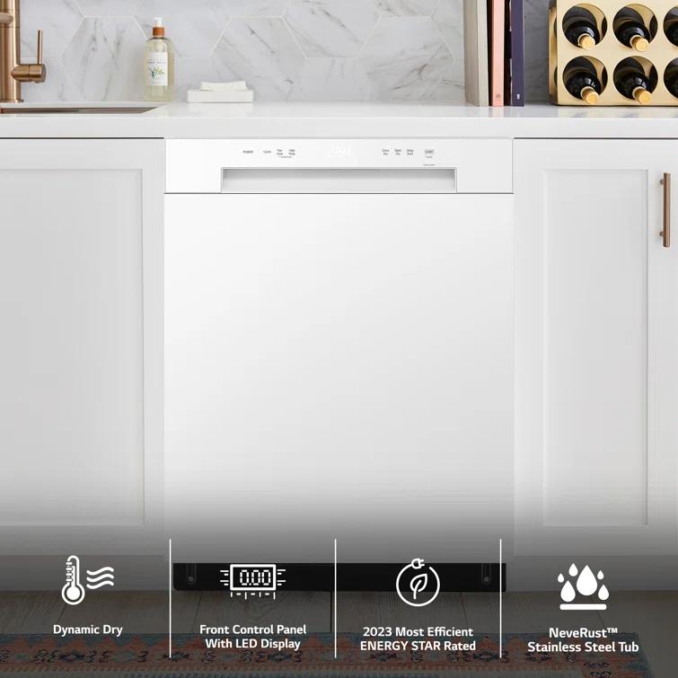 Front Control Dishwasher with LoDecibel Operation and Dynamic Dry