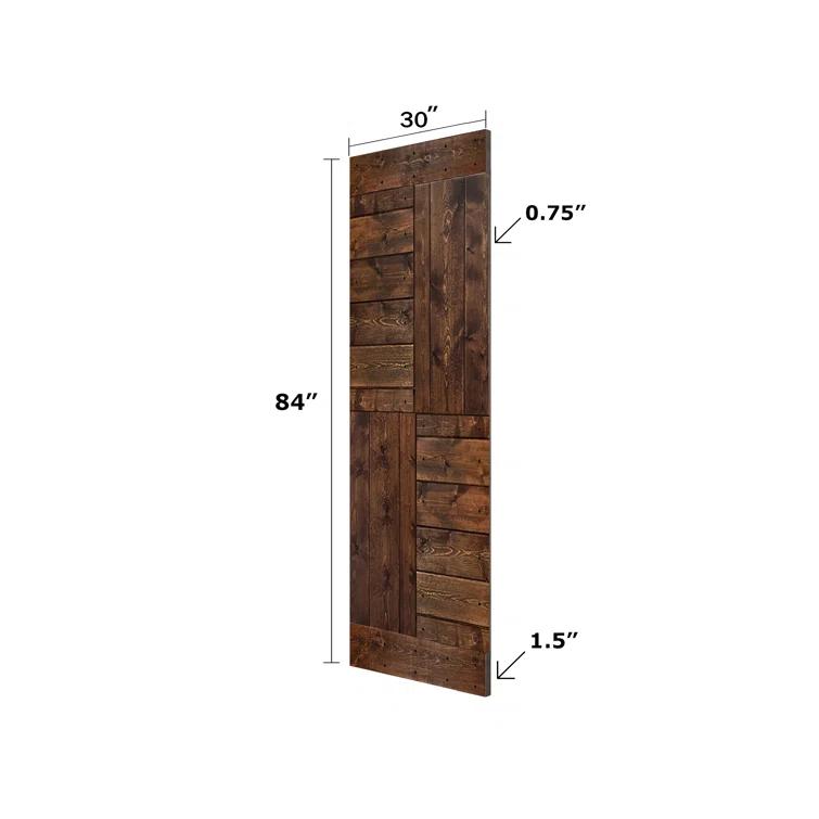 Patented Product S Series Solid Wood Double Sliding Barn Door With Hardware Kit(Set of 2)-Assembly Needed (Set of 2)
