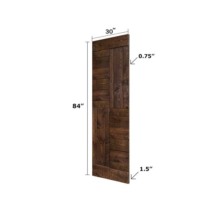 Patented Product S Series Solid Wood Double Sliding Barn Door With Hardware Kit(Set of 2)-Assembly Needed (Set of 2)