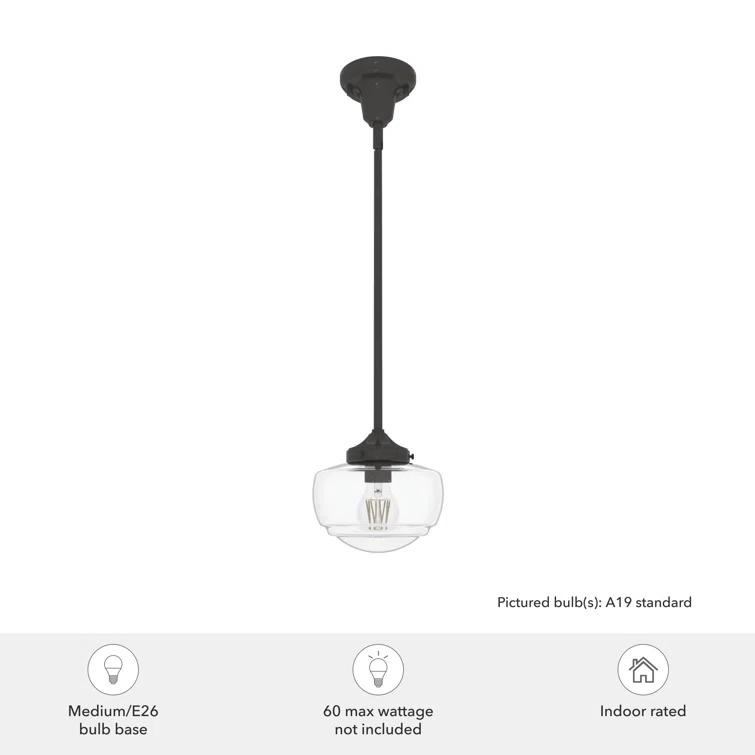 Hunter Fan Saddle Creek 1 - Light Single Schoolhouse Pendant with Glass