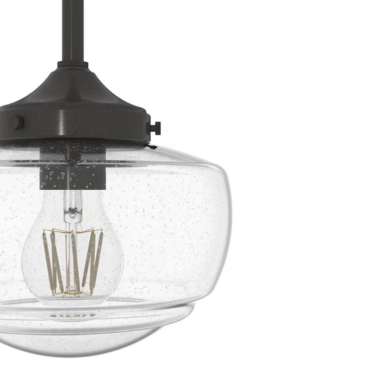 Hunter Fan Saddle Creek 1 - Light Single Schoolhouse Pendant with Glass