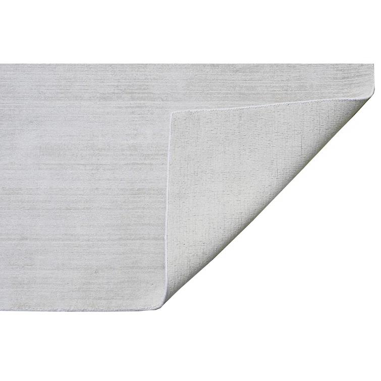 Hand-Knotted Gray Silk and Cotton Rectangular Area Rug