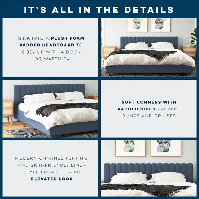 Brittany Tufted Upholstered Platform Bed