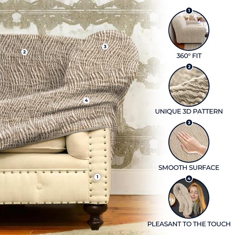Stretchy Slipcover for Armchair- Premium Quality & Style - Jacquard Collection