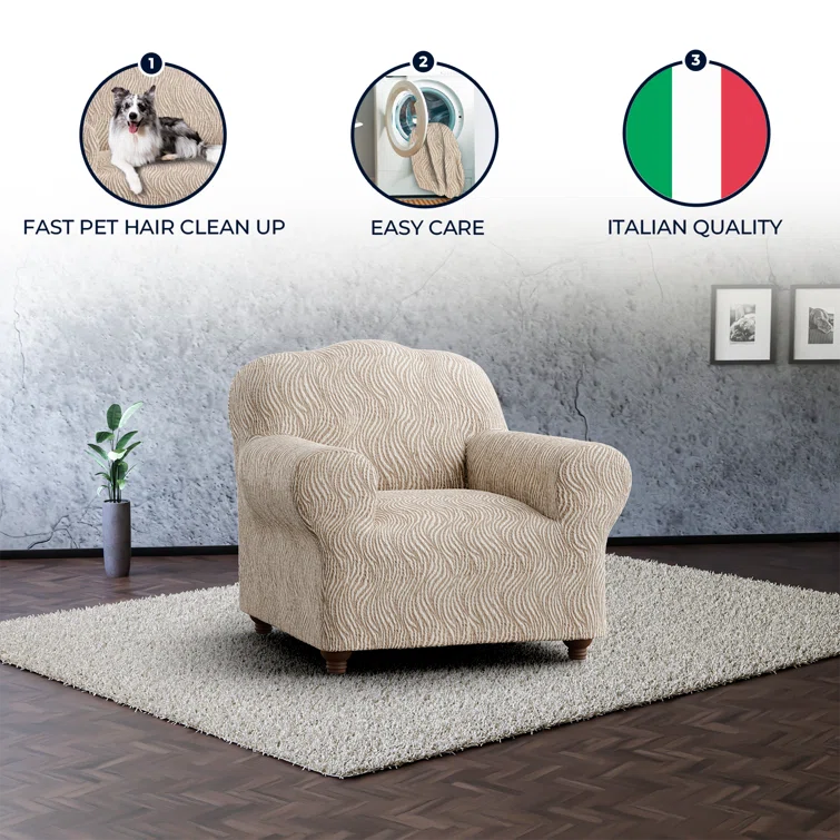 Stretchy Slipcover for Armchair- Premium Quality & Style - Jacquard Collection
