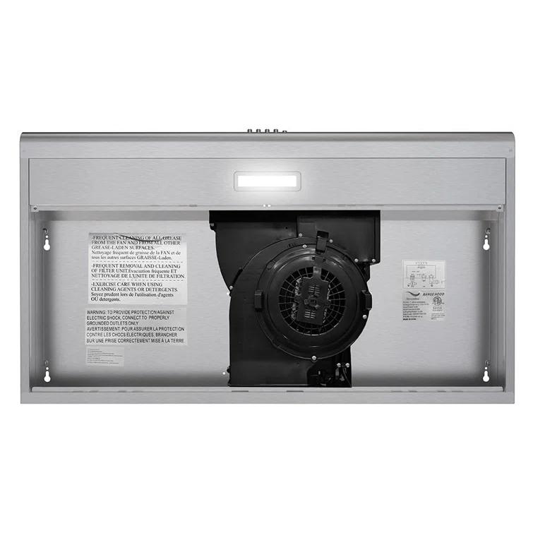 Streamline Amendola 36" 80 Cubic Feet Per Minute Convertible Under Cabinet Range Hood with Mesh Filter and Light Included