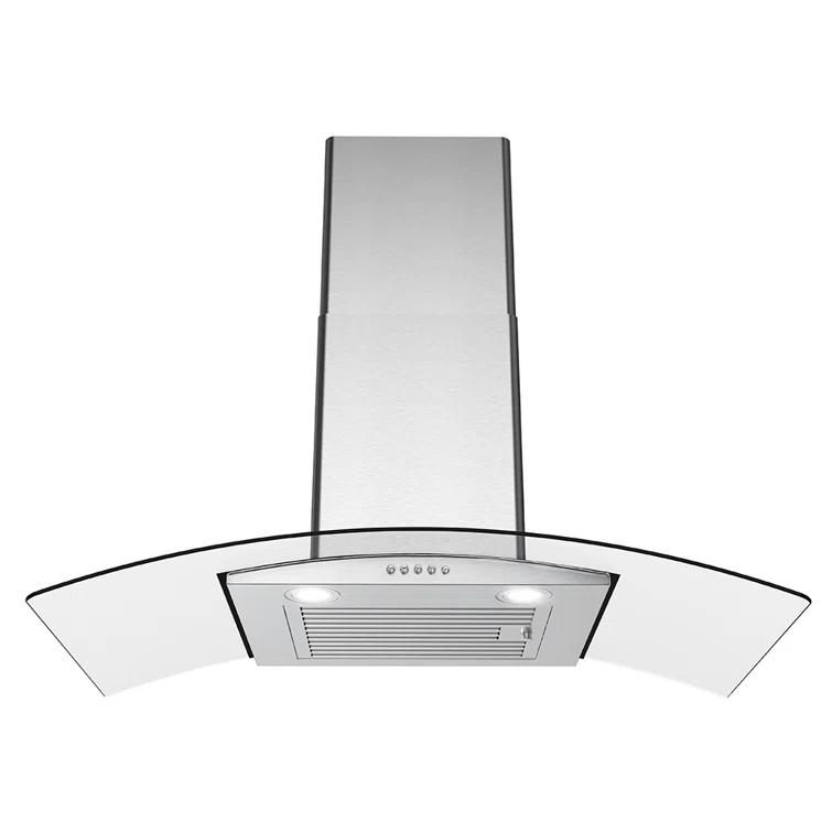 Streamline Largo 36" 220 Cubic Feet Per Minute Ductless Wall Mount Range Hood with Baffle Filter and Light Included