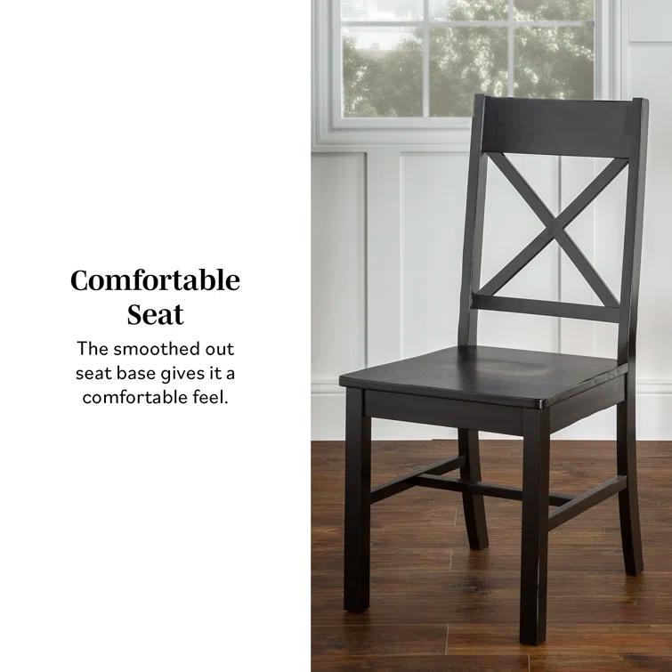 Gracie Oaks Solid Wood Upholstered Dining Chair(Set of 2)