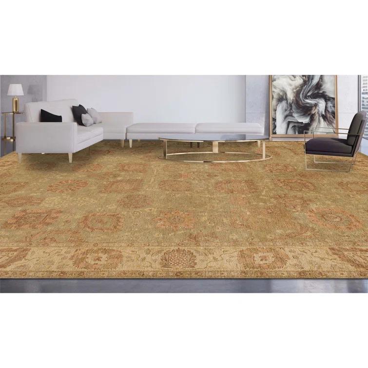 Bokara Rug Co., Inc. Rectangle Oriental Hand-Knotted Wool Area Rug in Cream/Beige