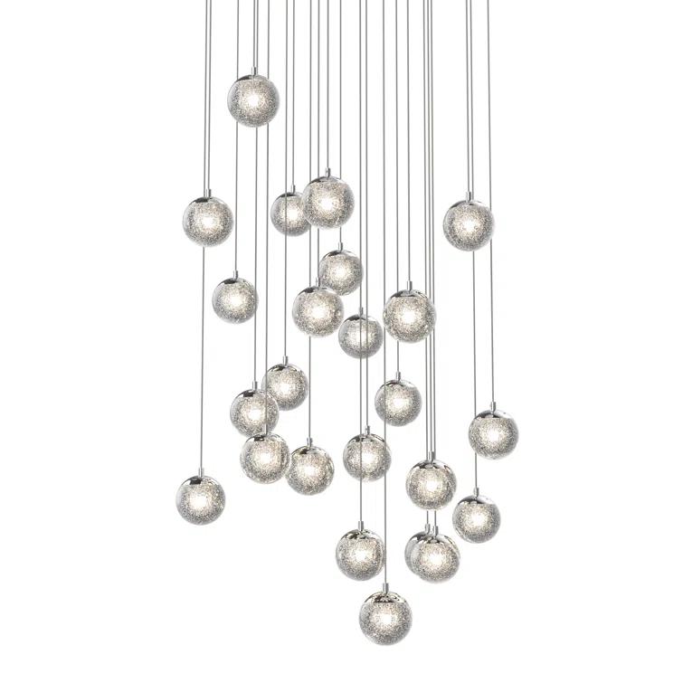 SONNEMAN Champagne Bubbles - Light Polished Chrome Cluster Pendant
