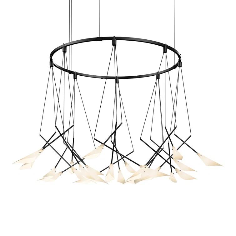 Suspenders 24 - Light Dimmable LED Wagon Wheel Chandelier