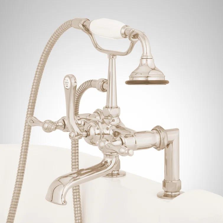 Telephone Style Deck Mounted Roman Tub Faucet with Lever Handles
