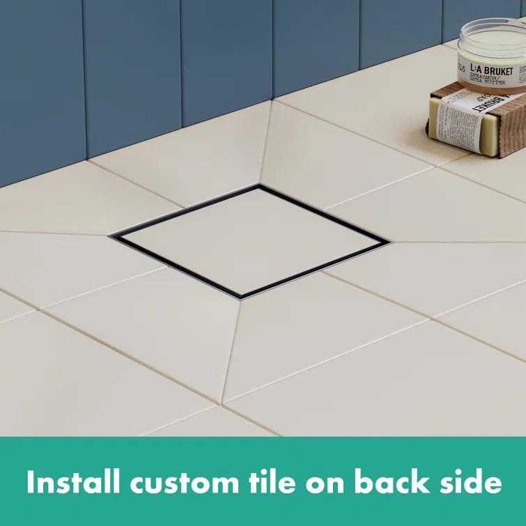 Rain Brilliance Boardwalk 4"x 4" Tile-In Shower Drain