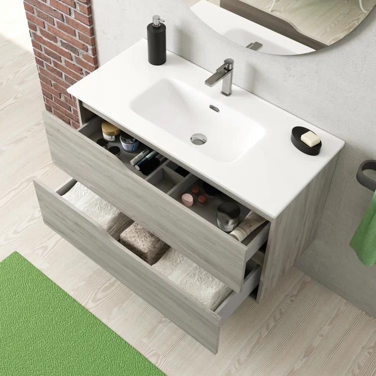 WS Bath Collections Menta 32.0'' Single Bathroom Vanity with Ceramic Top
