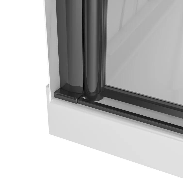York 36" W x 79" H Alcove Reversible Shower Kit in Black with Door, Base, And Walls