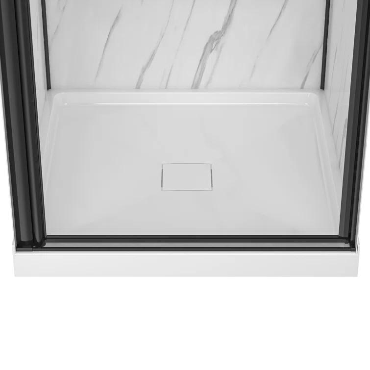 York 36" W x 79" H Alcove Reversible Shower Kit in Black with Door, Base, And Walls
