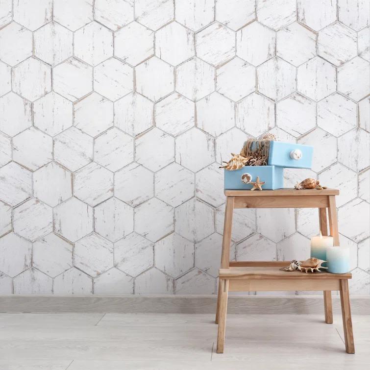 Retro 7" x 8" Porcelain Wood Look Wall & Floor Tile