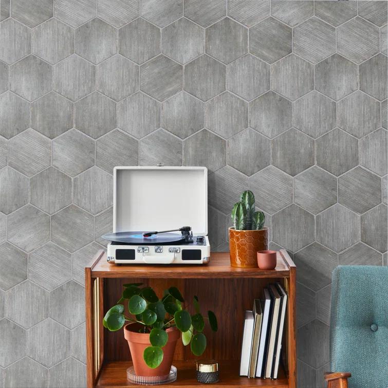 Retro 7" x 8" Porcelain Wood Look Wall & Floor Tile