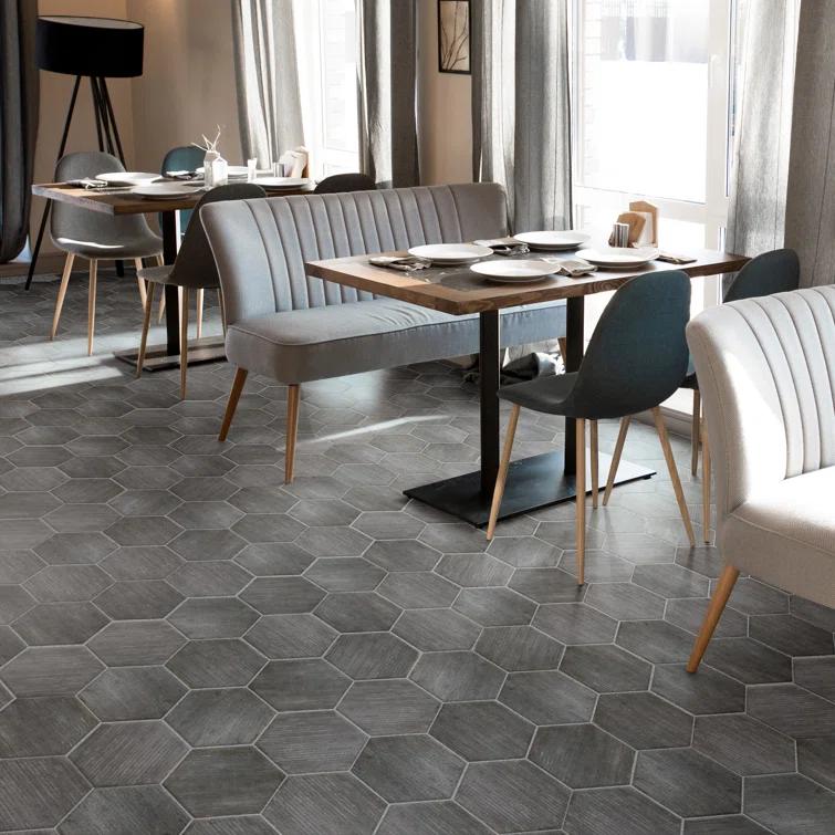 Retro 7" x 8" Porcelain Wood Look Wall & Floor Tile