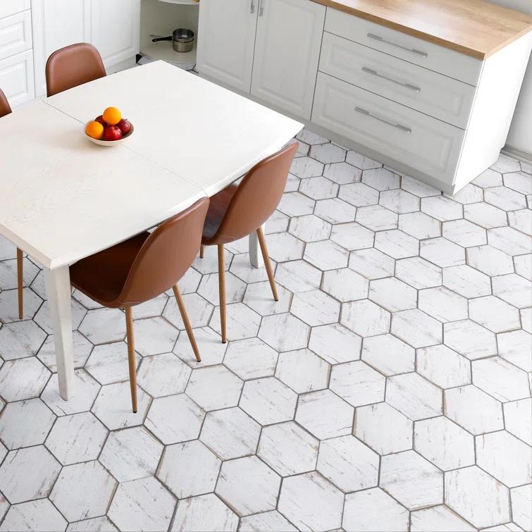 Retro 7" x 8" Porcelain Wood Look Wall & Floor Tile