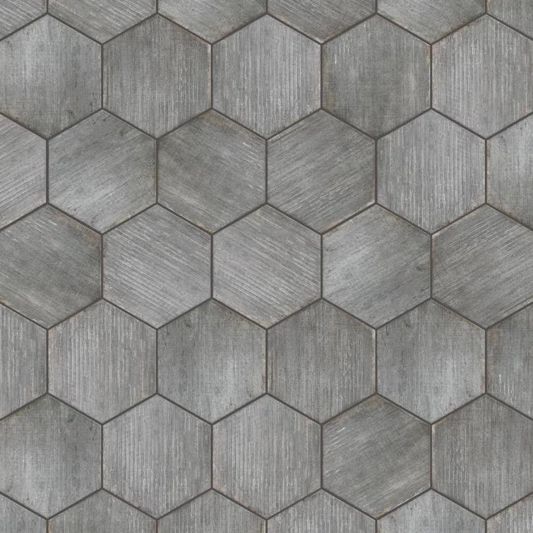 Retro 7" x 8" Porcelain Wood Look Wall & Floor Tile