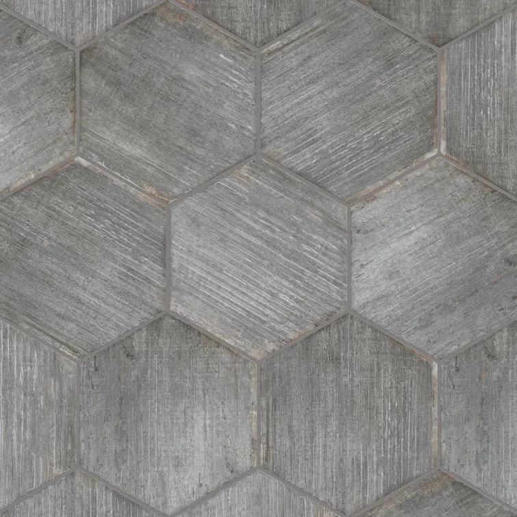 Retro 7" x 8" Porcelain Wood Look Wall & Floor Tile
