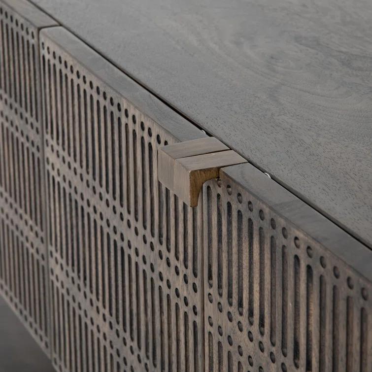 Carved Mango Wood Media Console (56")