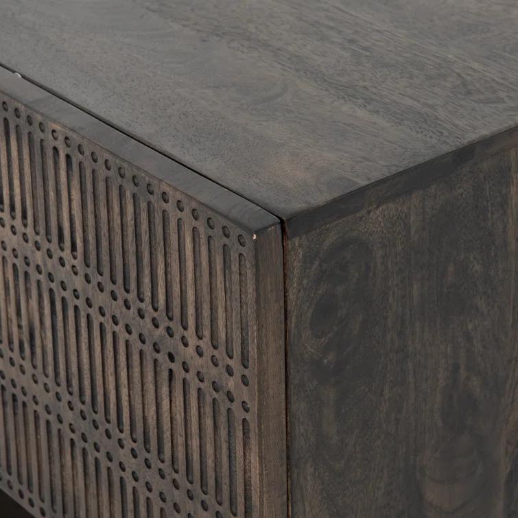 Carved Mango Wood Media Console (56")