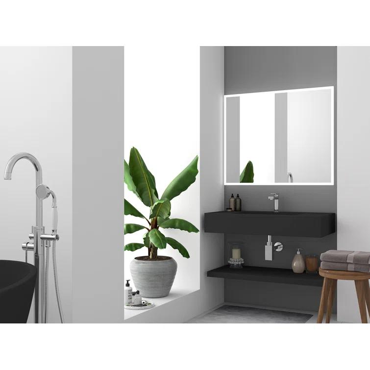 CastelloUSA Pyramid 36" Rectangular Wall Mount Solid Surface Bathroom Sink CB-GM-2053