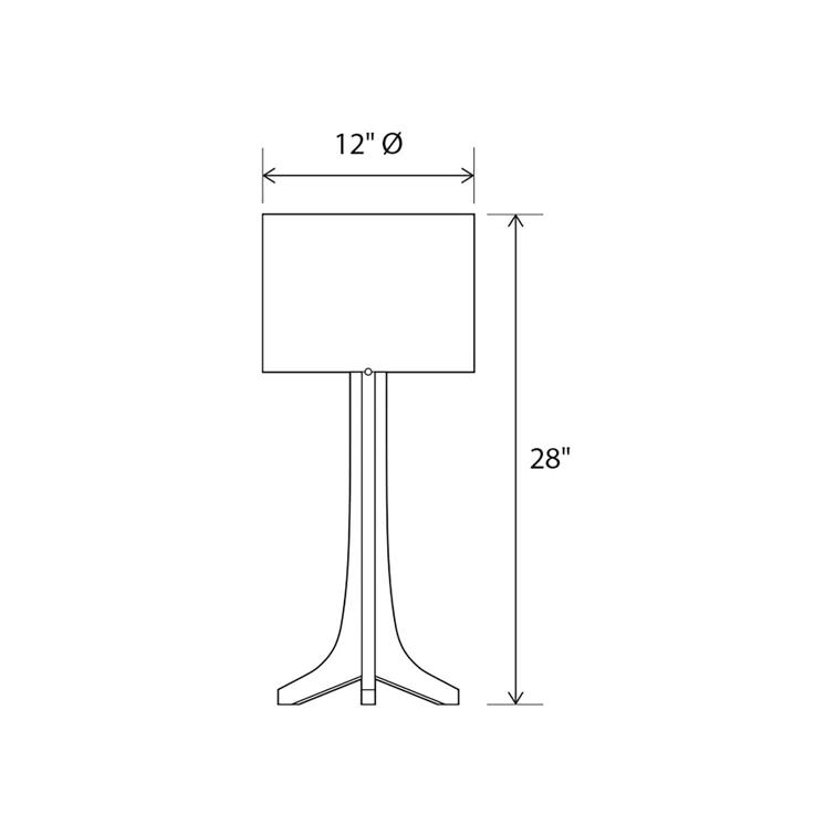Brushed Aluminum & White Linen Drum Shade LED Table Lamp
