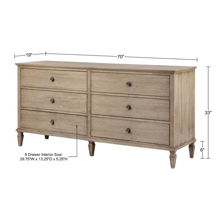 Birch Lane™ Garland 6-Drawer Double Wide Wood Dresser