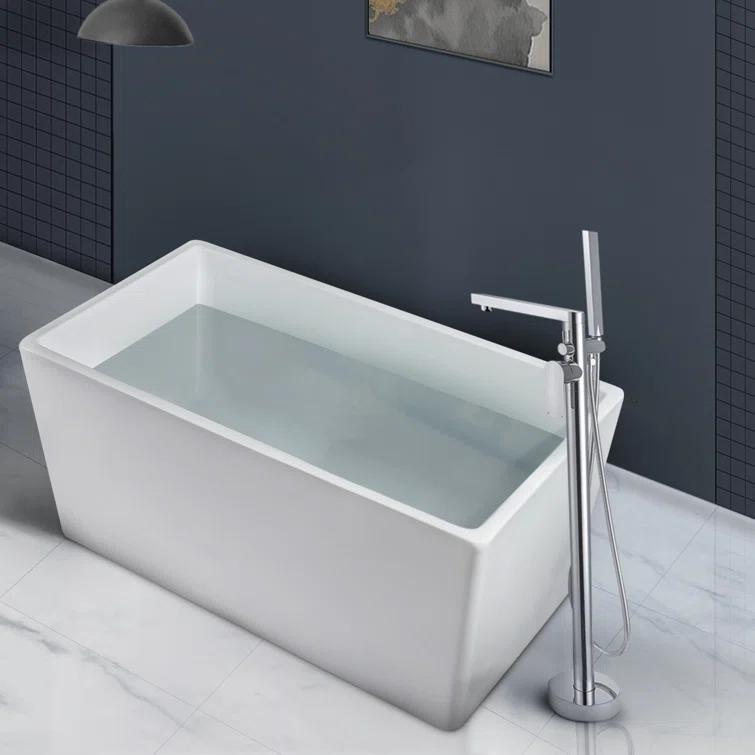 43.25'' x 27.5" Freestanding Soaking Acrylic Bathtub