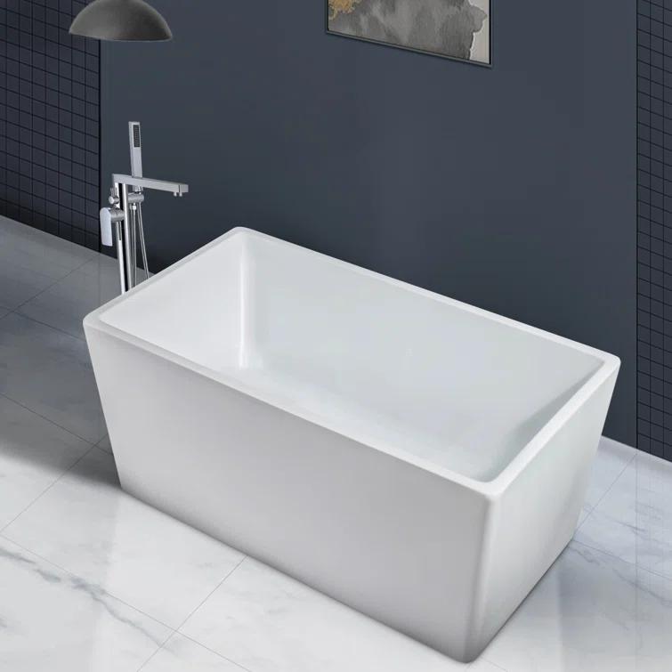 43.25'' x 27.5" Freestanding Soaking Acrylic Bathtub