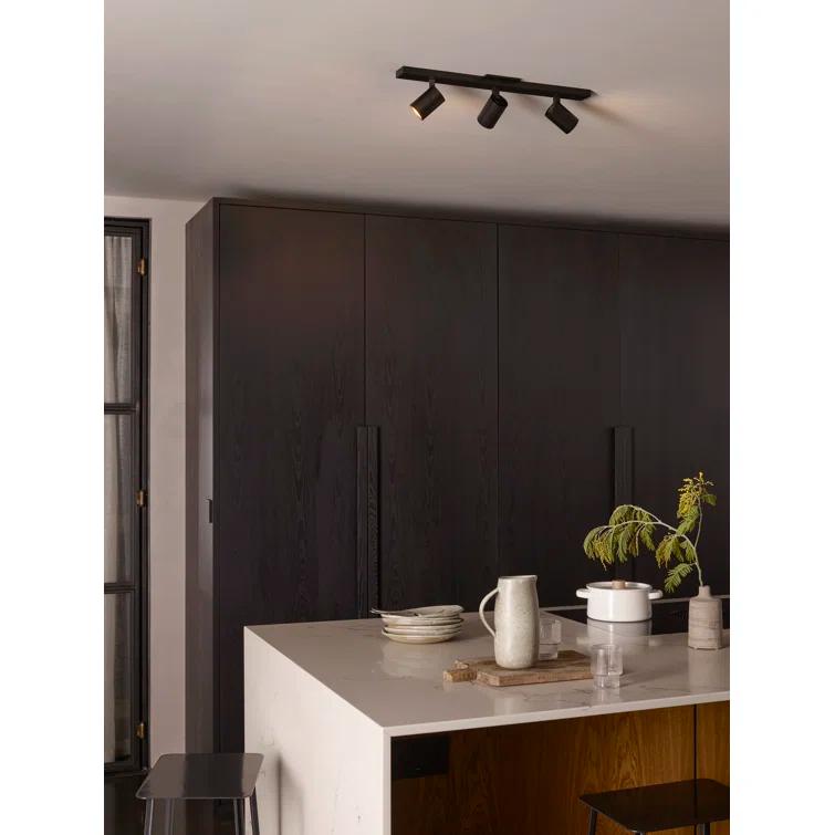 Matte Black Adjustable 3-Light LED Ceiling Spotlight