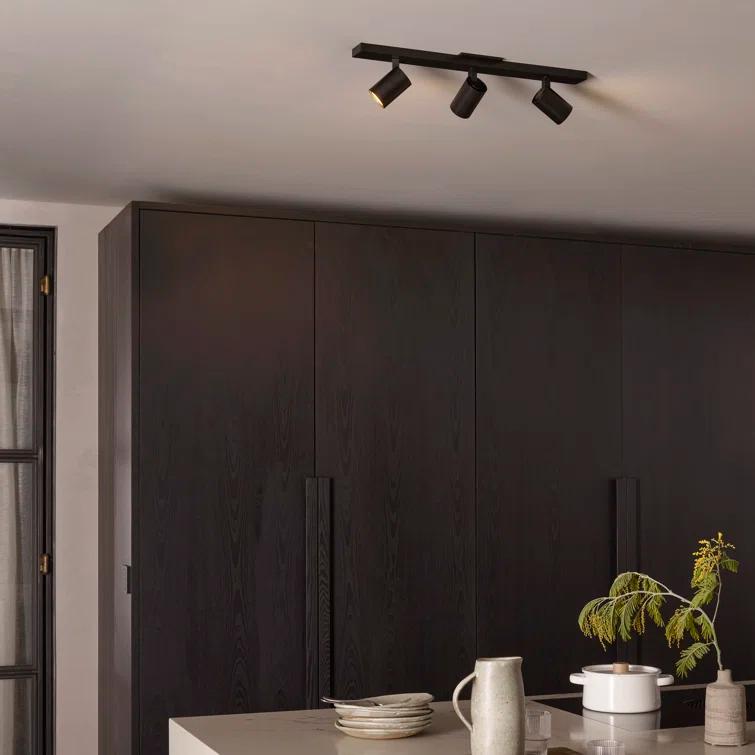 Matte Black Adjustable 3-Light LED Ceiling Spotlight