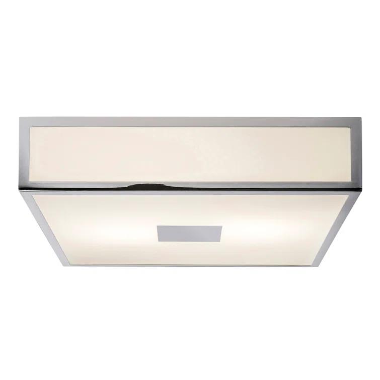 Elegant Square Polished Chrome Ceiling Light with Frosted Glass