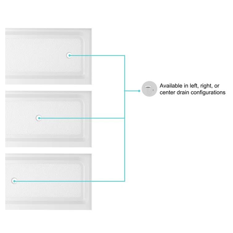 Laredo 60'' W 32'' D Rectangular Single Shower Base