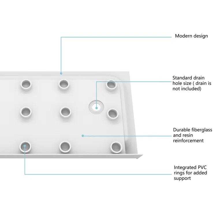 Laredo 60'' W 32'' D Rectangular Single Shower Base