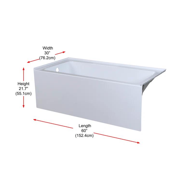 Niklaus 60'' x 30'' Alcove / Tile In Soaking Bathtub