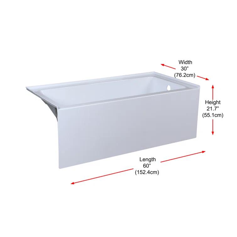 Niklaus 60'' x 30'' Alcove / Tile In Soaking Bathtub