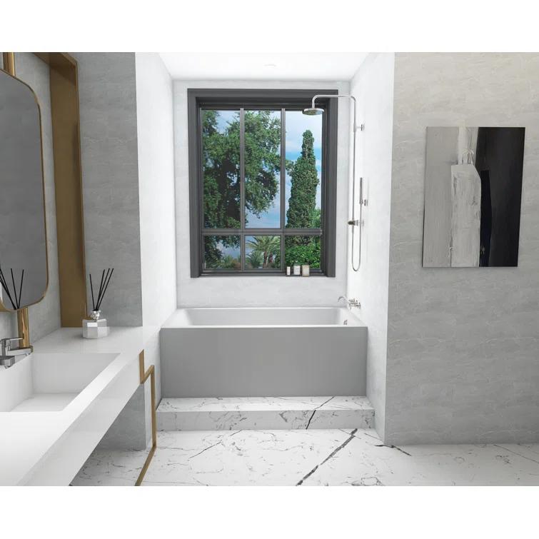 Elegant Lighting BT202-R3260GW Niklaus 60'' x 32'' Alcove/Tile Soaking Bathtub