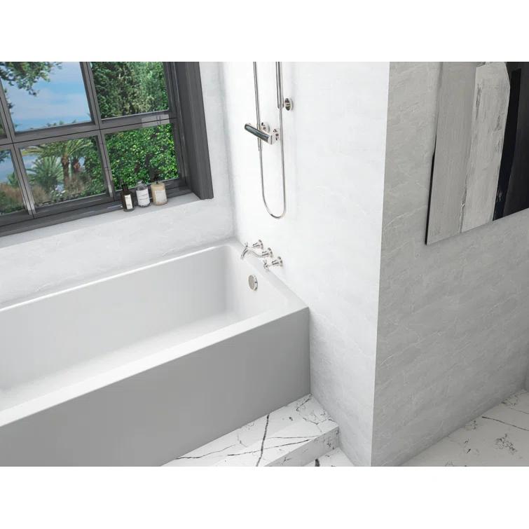 Elegant Lighting BT202-R3260GW Niklaus 60'' x 32'' Alcove/Tile Soaking Bathtub