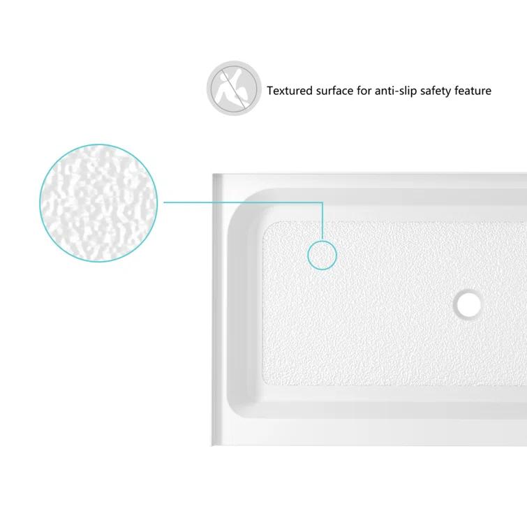 Laredo 60'' W 32'' D Rectangular Single Shower Base