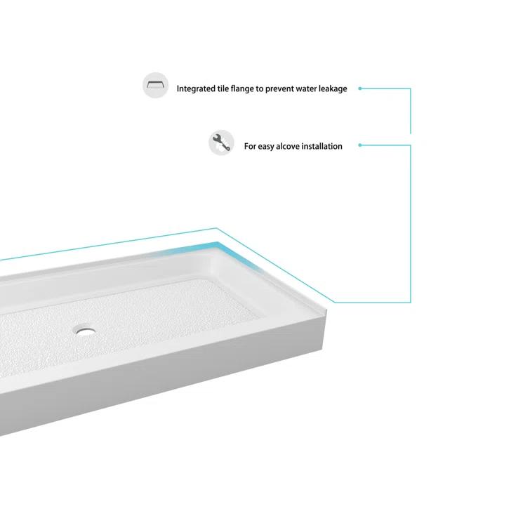 Laredo 60'' W 32'' D Rectangular Single Shower Base